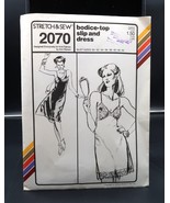 Vtg Stretch &amp; Sew 2070 Lingerie Pattern Bodice Top Full Slip and Dress P... - $21.03 CAD