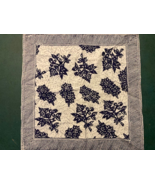 Made in India Blue Leaf Pattern Cotton Bandana Handkerchief 19&quot; x 19&quot; - $6.10