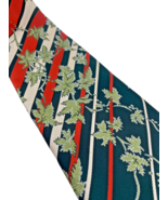 Vintage Weed Tie Necktie 1970s Textured Wide Plant Leaf Red Green White ... - $29.70