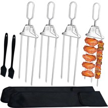 4 Pack Metal Grilling Skewers 3-Prong 14.7 Inch Stainless Steel Kebab Sk... - $69.65