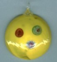 Yellow Glass Pendant With Millefiori Flowers - £4.78 GBP