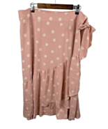 Lauren Conrad Midi Wrap Skirt 2XL New Pink Daisy Floral Print Blushing B... - £29.34 GBP