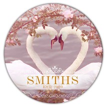 Personalized Family Name Swan : Gift Coaster Wedding Engagement Est. Family Anni - $6.99