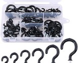 Glarks 100-Pieces 6 Sizes Black Vinyl Coated Cup Hooks Screw-in Ceiling ... - $17.80