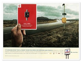 GM Certified Used Vehicles Call Box No Worries 2006 Full-Page Print Maga... - $9.70