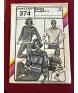 Vtg 1987 Stretch &amp; Sew Pattern 374 Banded Sweatshirts Bust Size 30-46 Un... - $120.79 MXN