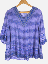 Beaded Evening Top Size 2X Shirt Purple Vintage Blouse Womens Evening Wear - £66.44 GBP