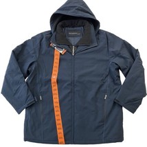Weatherproof Men Jacket Parka Full Zip Hooded Wind Water Tech Navy Blue XXL - £23.48 GBP