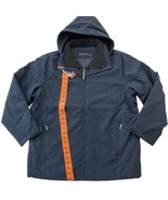 Weatherproof Men Jacket Parka Full Zip Hooded Wind Water Tech Navy Blue XXL - £23.40 GBP