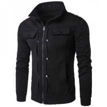 NWT WHATLEES BLACK KNIT MOTO HIPSTER JACKET M S Jean Jacket Style - $260.78 MXN