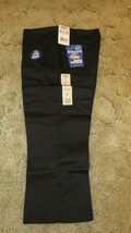 DICKIES Girls Jr Black Uniform Capri Sz 11 Boot Cut Waist 34&quot; x Inseam 21.5&quot; - £11.55 GBP