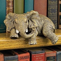 Lazy Elephant Sculpture / Shelf Sitter Figurine / Statue /  Feng Shui Decor - £38.85 GBP