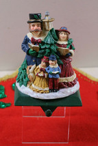 Victorian Christmas Caroling Family Stocking Hanger Holder Heavy Cast Iron - $27.67