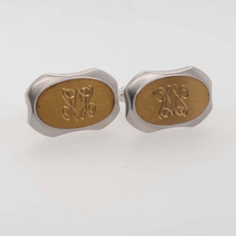 Vintage Hickok, Silver &amp; Brass tone, Signet design cufflinks - £21.67 GBP