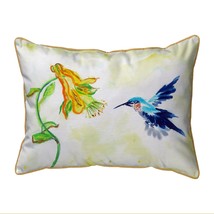 Betsy Drake Hummingbird &amp; Yellow Flower Small Pillow 11x14 - £39.10 GBP