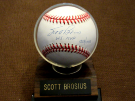 SCOTT BROSIUS 1998 W.S. MVP YANKEES SIGNED AUTO 1998 W.S. L/E BASEBALL G... - £158.64 GBP