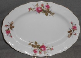 Dragon China Moss Rose Pattern 12 1/2&quot; Oval Serving Platter Japan - £23.70 GBP