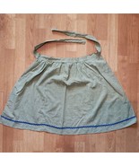 Vintage Handcrafted Half Apron Brown White Check 19.5&quot; Long 68&quot; Waist w/... - €12,15 EUR
