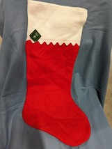 33&quot; Felt Christmas Red Stocking Giant White Scallop Trim Santa Classic H... - $12.75
