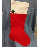 33&quot; Felt Christmas Red Stocking Giant White Scallop Trim Santa Classic H... - £9.99 GBP