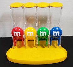 M&amp;M&#39;s World Four Tube Yellow Candy Dispenser 4 Colors Red, Yellow, Green... - $33.85