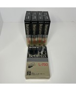 SONY HG BETAMAX L-750 LOT OF 5 NEW FACTORY SEALED BLANK TAPES - $28.25