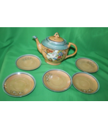 Vintage Japan Early 1900 Hand Painted Lusterware 7 piece Set Teapot And ... - £66.18 GBP