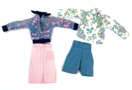 Vintage Barbie Clone Doll Clothes Lot Floral Jacket Blouse Skirt Shorts  - £16.52 GBP