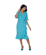 Divine  Blessings Ruffle Wrap Dress   with Belt - A Flowing Midi Length ... - $1,949.32 MXN