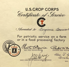 WWII Home Front US Crop Corps Patriotic Service Food For Freedom 1943 - £29.63 GBP