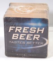 Anheuser Busch Fresh Beer Tastes Better Bud Light Beer Coaster sealed 50... - $10.44