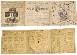 1888 antique LANGUAGE of FLOWERS standard sewing machine MECHANICAL GAME... - £71.01 GBP