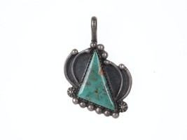 40&#39;s-50&#39;s Navajo sterling/turquoise pendant - £146.21 GBP