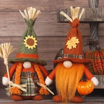 11&quot; Fall Scarecrow Gnomes Decorations For Home, 2 Pack Thanksgiving Gnom... - £19.65 GBP