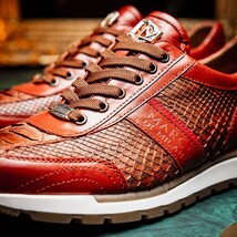 Brescia Snake And Classic Calfskin Fashion Sneaker Men's Antique Cognac image 9