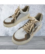 makers aria nude star silver glitter heel lace-up sneakers size 8 - $27.39 CAD