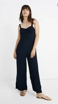 MADEWELL Size 4 Viscose Navy Blue Wide Leg Jumpsuit L0225 - £20.17 GBP