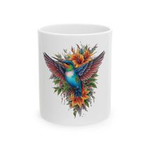 Vibrant Hummingbird Ceramic Mug Colorful Coffee Cup Floral Nature Lover ... - $265.95 MXN+