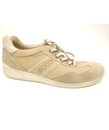 ECCO Mobile II Women's Beige Leather Lace Up Perforated Shoes Size 39 US 8-8.5 - £27.57 GBP