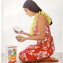 1965 Kellogg&#39;s Corn Flakes Cereal Advertisement Hawaii Coconut Milk DWJJ14 - $29.99