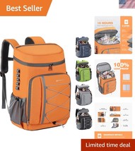 Insulated 35-Can Cooler Backpack for Outdoor Adventures - Leak-Proof &amp; S... - $58.50
