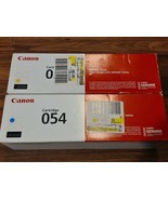 Lot of 2 Genuine Canon 054 Toner Cartridges Cyan &amp; Yellow - £66.35 GBP