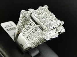 7.43 Ctw Round Cut Simulated Diamond Men&#39;s Exclusive Ring 925 Silver Gol... - $369.74