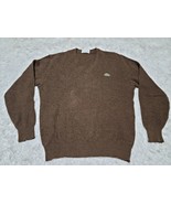 Brown V Neck Sweater Chemiste Lacoste Sz 4 Made In France VTG Preppy Woo... - £12.79 GBP