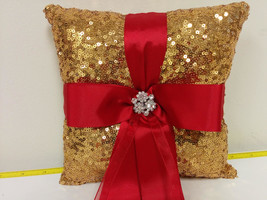 Gold Sequin Ring Pillow or Basket - Flower Girl basket-Ringbearer, Wedding, Brid - £26.73 GBP