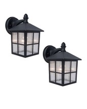 2-pack ~ Project Source Black Medium Base (E-26) Outdoor Wall Lights ~  1520443 - £37.21 GBP