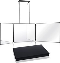 Janmpask 3-Way Mirror For Self Hair Cutting, 3-Way Makeup Mirror, And Trifold - £30.21 GBP