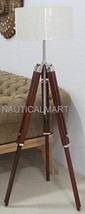 Nauticalmart Classical Designer&#39;s Shiny Finish Teak Wood Tripod Floor Lamp Stand - £82.68 GBP