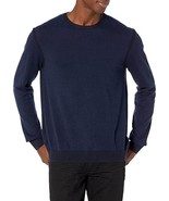 John Varvatos Star USA Birdseye Cotton/Cashmere Crewneck Sweater in Navy... - $1,343.78 MXN