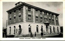 Vtg Postcard 1940s Federal Building - Coeur D&#39;Alene ID Idaho - Unused - £11.13 GBP